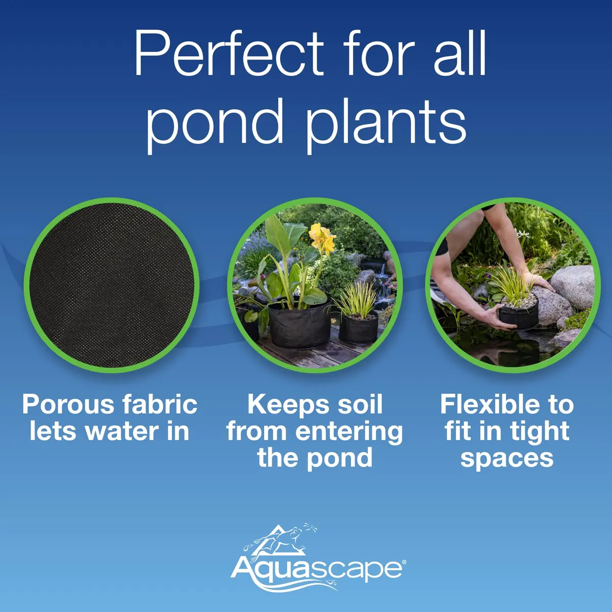 Aquascape Fabric Plant Pot 12" Round x 8" Deep | Water Garden & Pond Enhancement - view 3