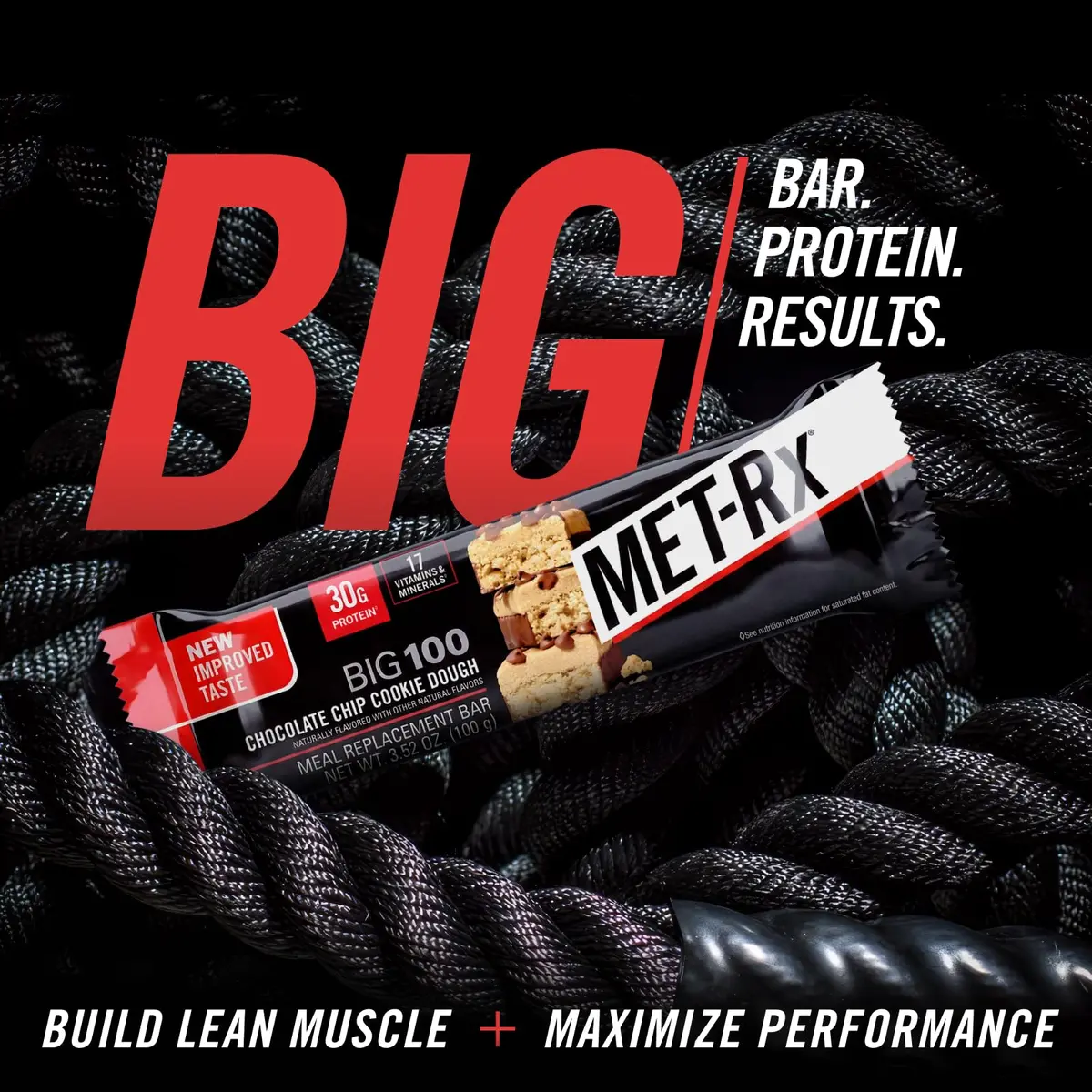 MET-Rx Big 100 Protein Bars, Chocolate Chip Cookie Dough | 30g Protein, High-Quality Snack for Muscle Support - view 6