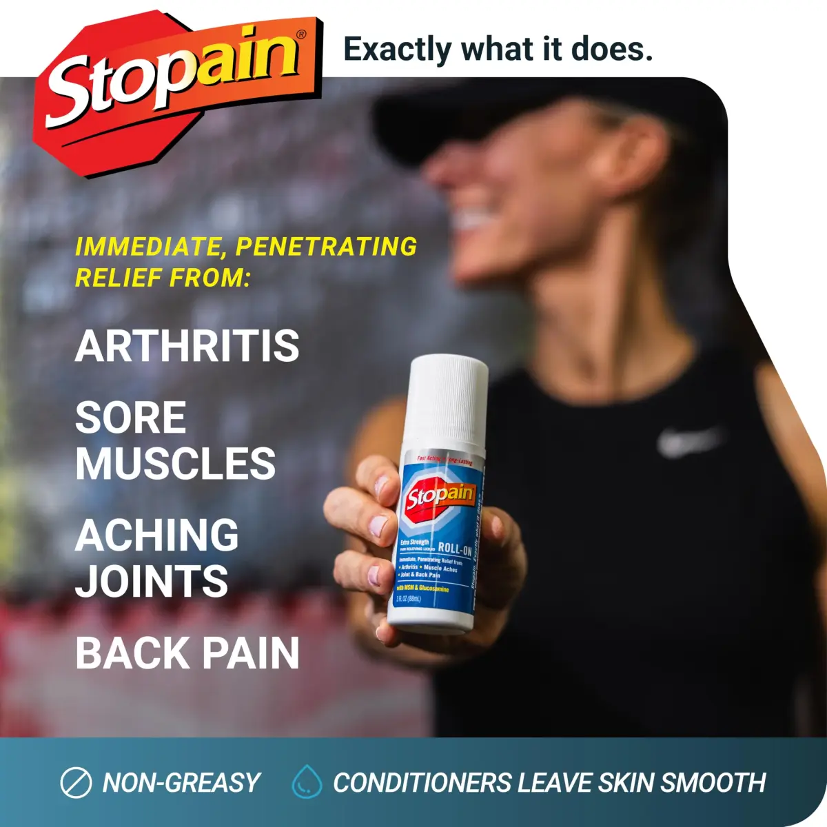 Stopain Pain Relief Roll On Gel 270ml (9 Fl Oz) | Fast Acting Topical Analgesic for Joint & Muscle Pain - view 2