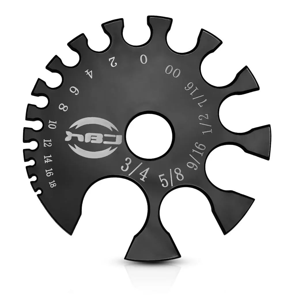 Pierced Owl Body Jewelry Gauge Measurement Wheel, Black Acrylic - MM & Gauges | Accurate Tool for Piercing Measurement - main product image