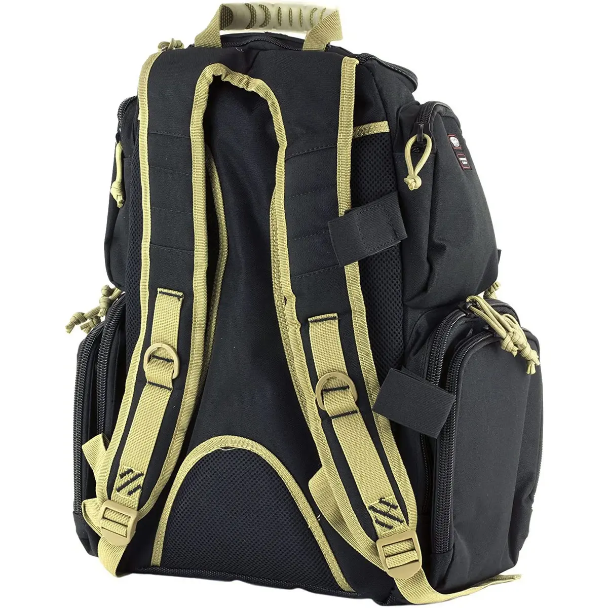 G.P.S. Handgunner Range Backpack Black/Tan | Holds 4 Handguns, Waterproof, Lockable Zippers - view 3