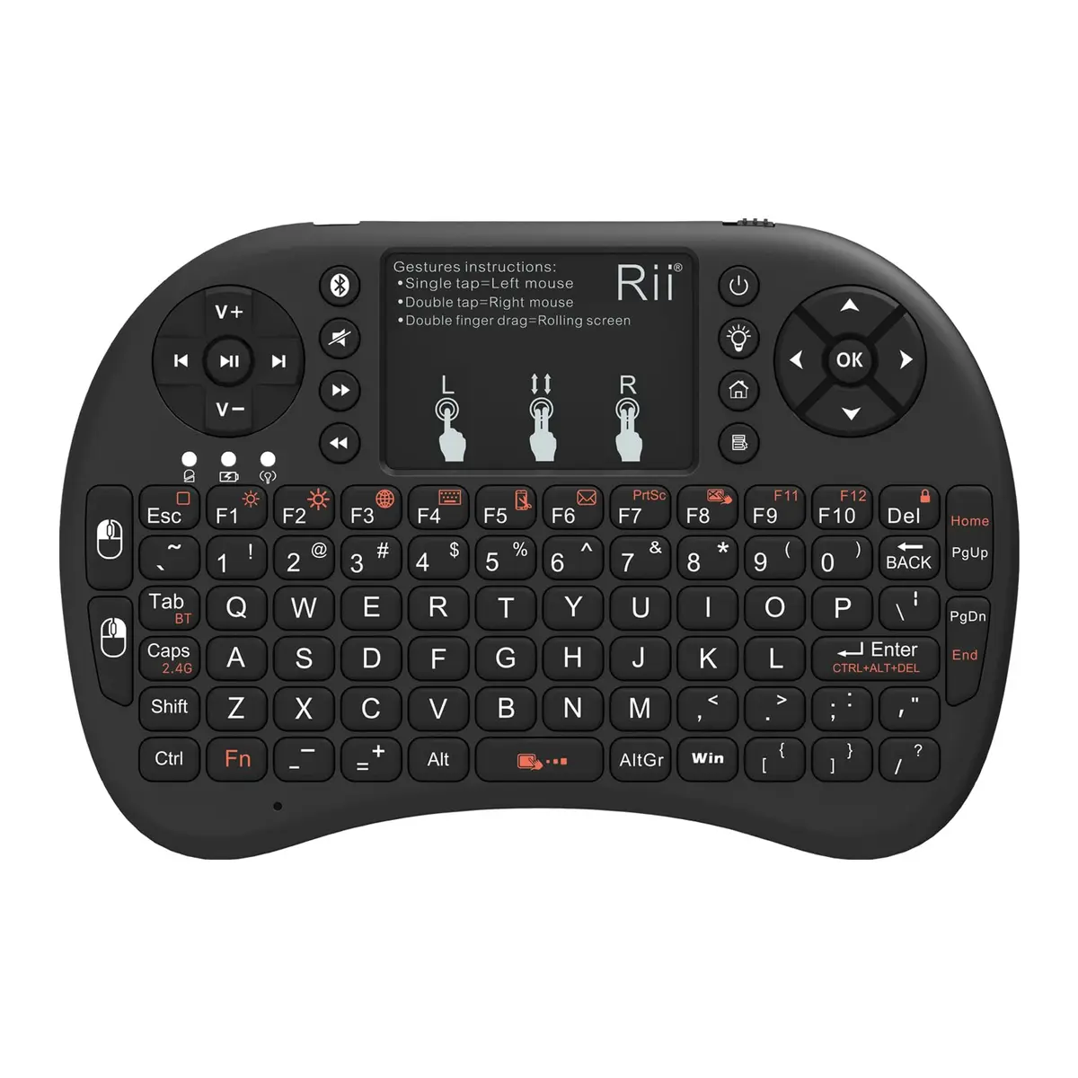 Rii Mini Wireless Keyboard with Touchpad & Backlit | Portable 92 Keys for Laptop/PC/Tablets - main product image