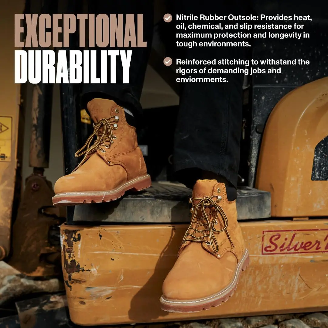 EVER BOOTS Tank Men's Soft Toe Oil Full Grain Leather Work Boots Construction Rubber Sole 9 D(M) TAN | Durable & Comfortable - view 4