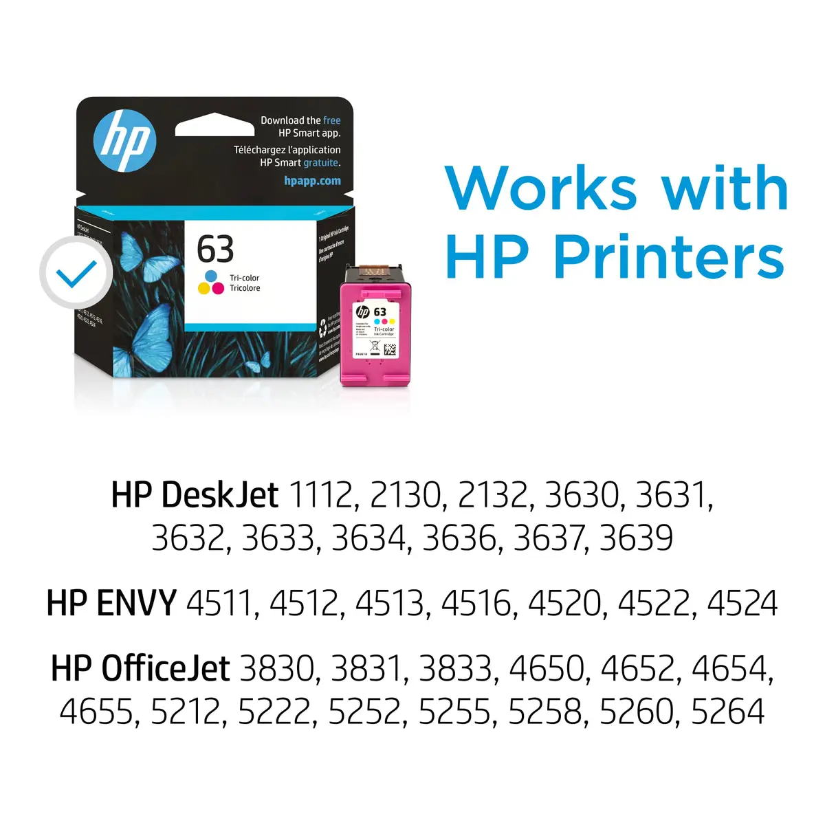 HP 63 Tri-Color Ink Cartridge | 150 Pages Yield | Genuine HP Ink - view 2