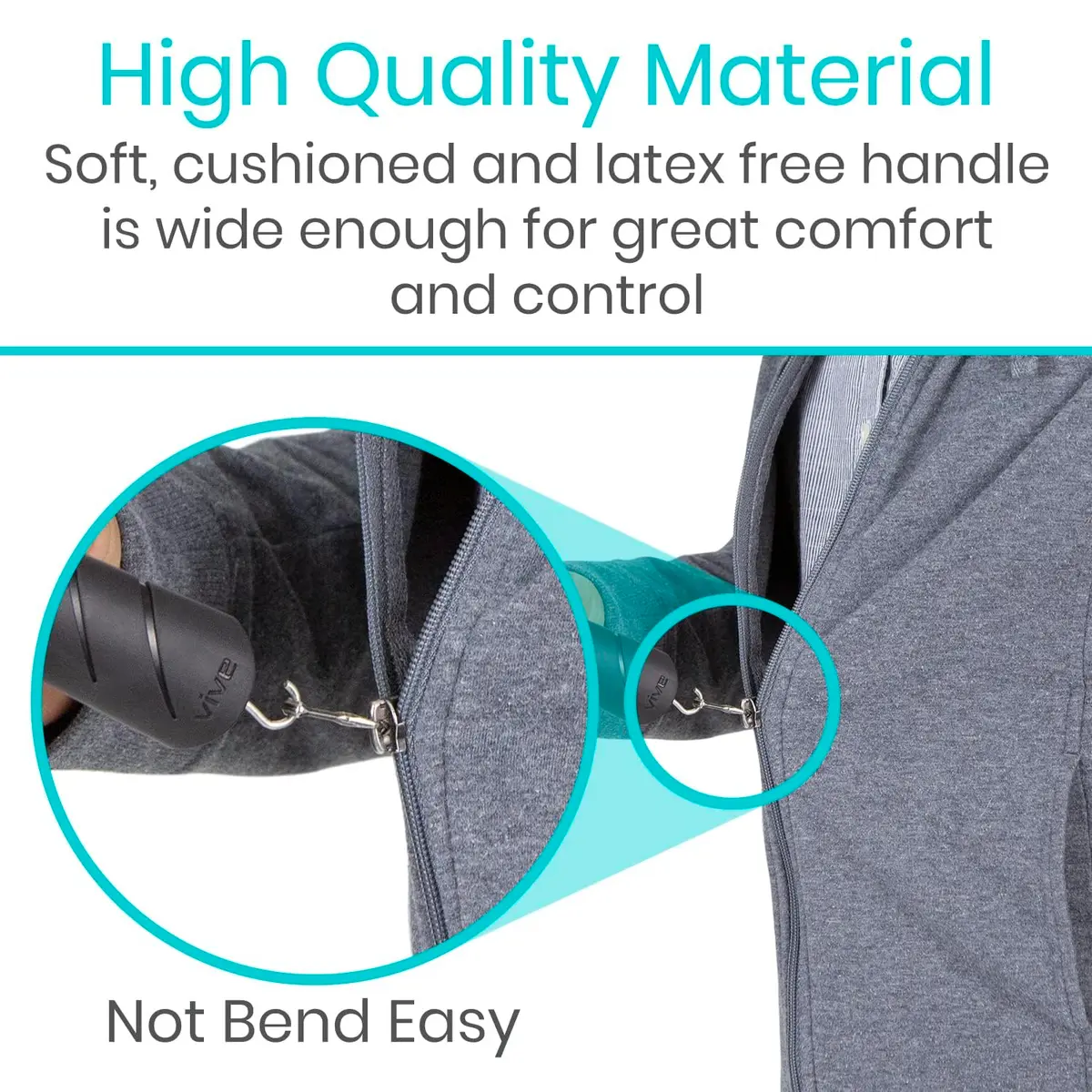 Vive Button Hook with Zipper Pull | Assist Tool for Arthritis & Limited Dexterity (70-120 chars) - view 7