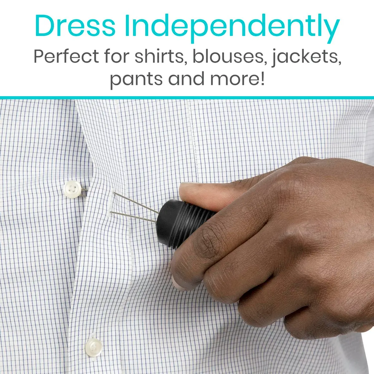 Vive Button Hook with Zipper Pull | Assist Tool for Arthritis & Limited Dexterity (70-120 chars) - view 8