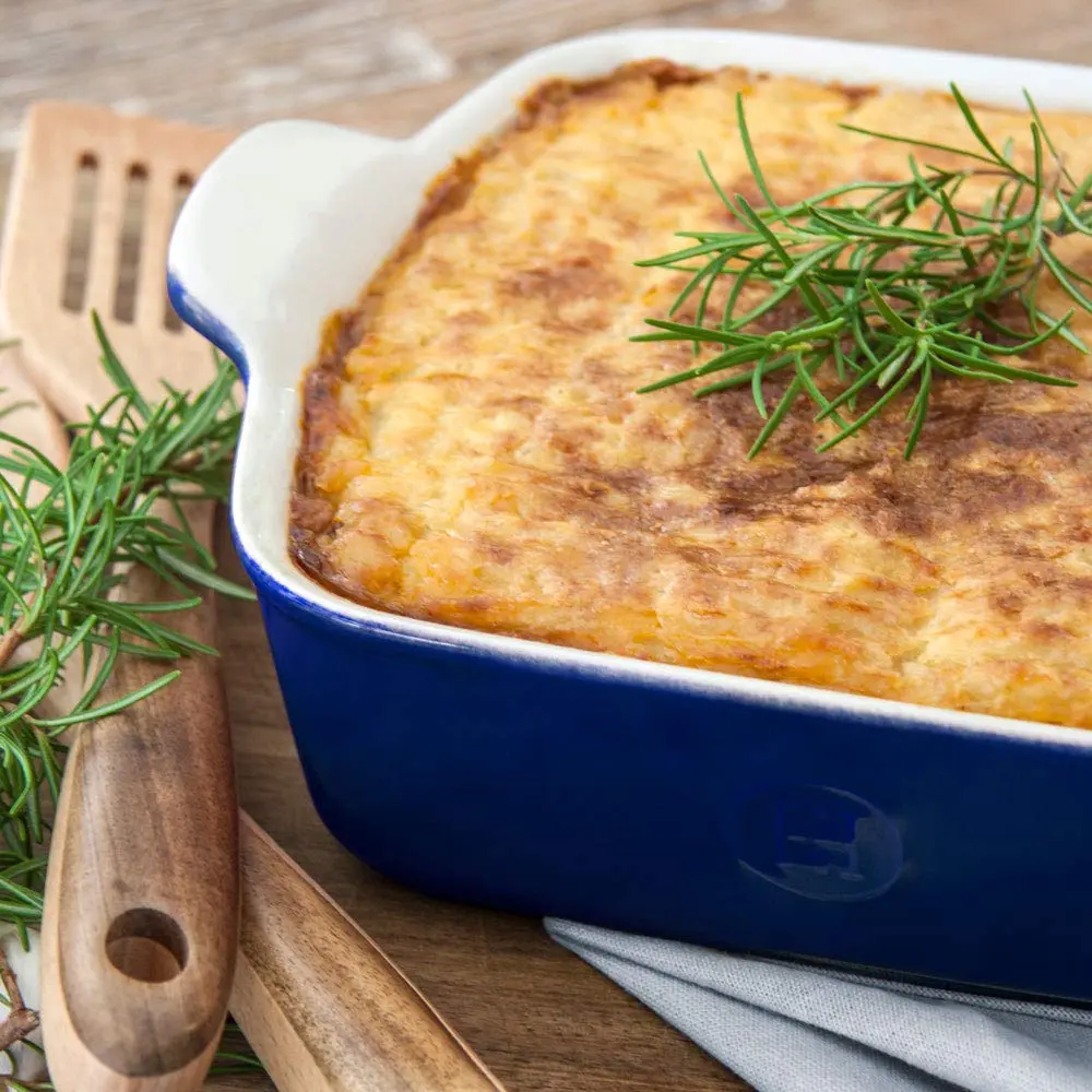 Emile Henry Modern Classics 13" x 9" Ceramic Rectangular Baker, Twilight | Versatile oven-safe bakeware for family recipes - view 2