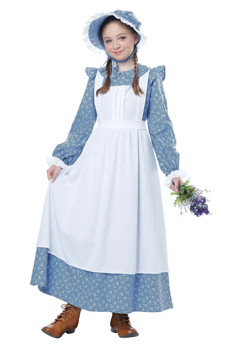 California Costumes Child Pioneer Girl Costume XS | 19th Century Western Frontier Dress with Bonnet - main product image