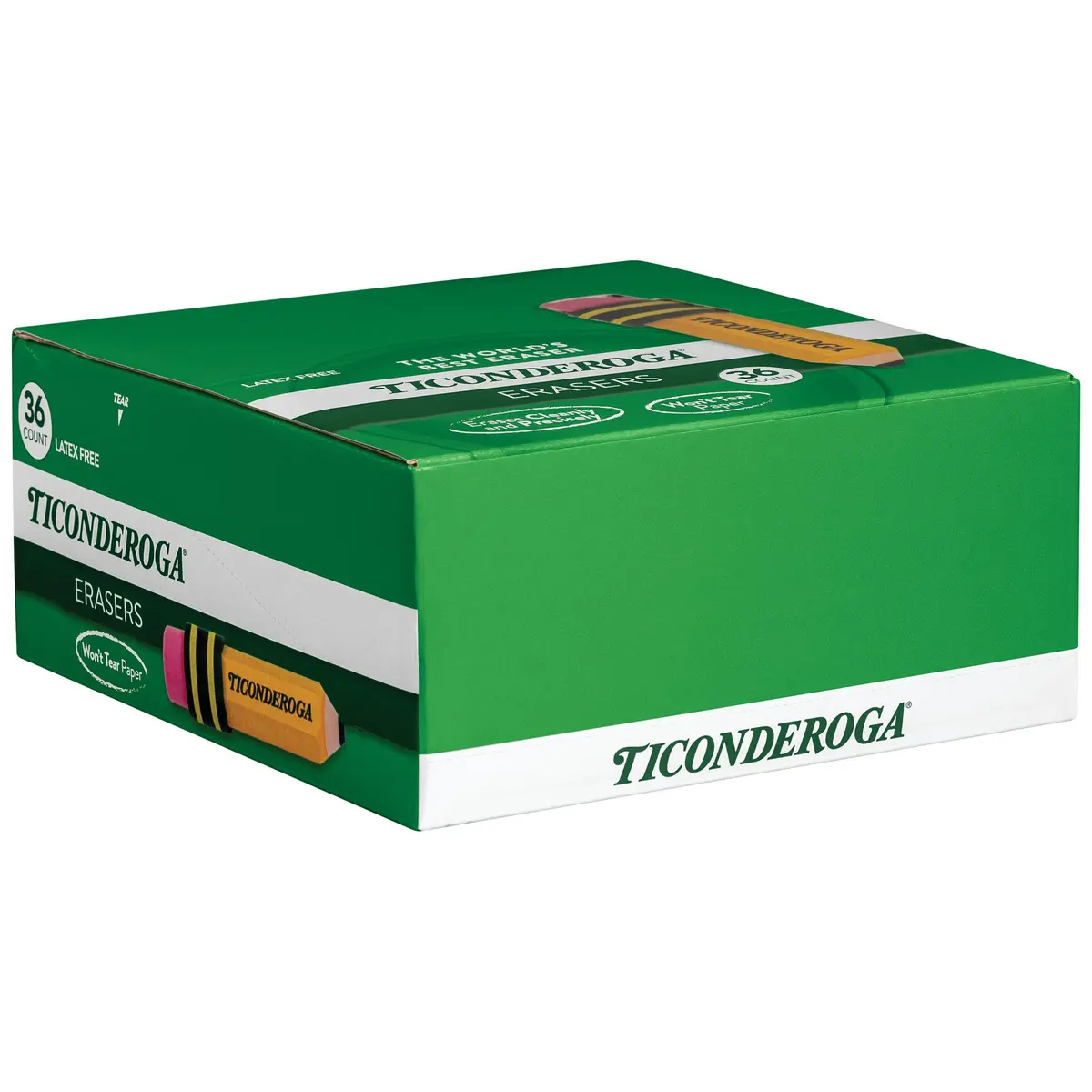 Ticonderoga Pencil Shaped Erasers Yellow 36-Pack | Smudge-Free Corrections - view 5