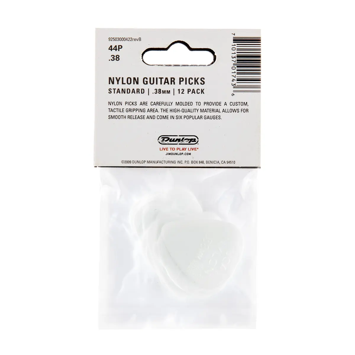 Jim Dunlop Nylon Standard Guitar Picks .38mm White 12-Pack | Classic Strumming & Rock Attack - view 5