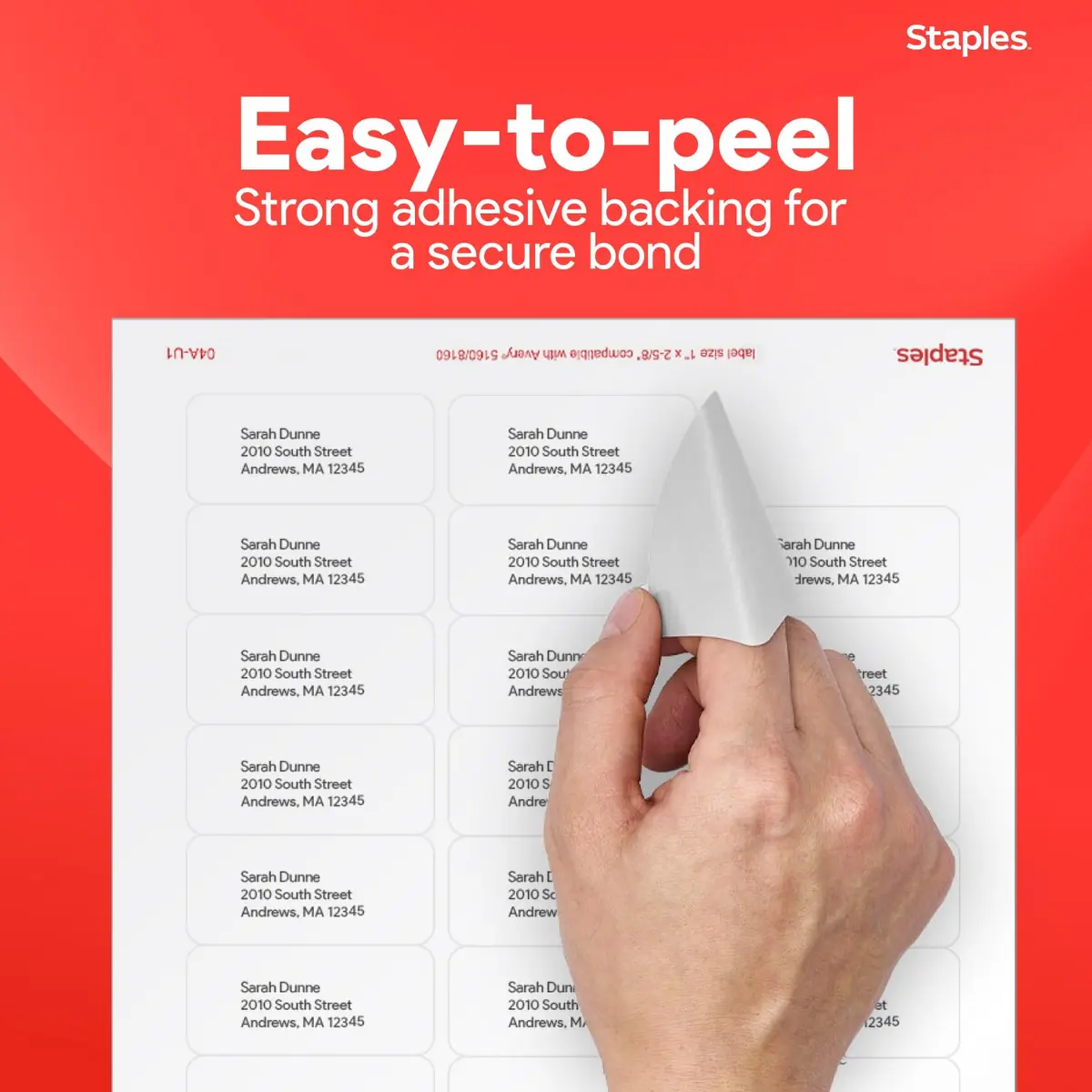 Staples Address Labels 1x2.625 Inch White | Laser & Inkjet Compatible, 750 Labels - view 3