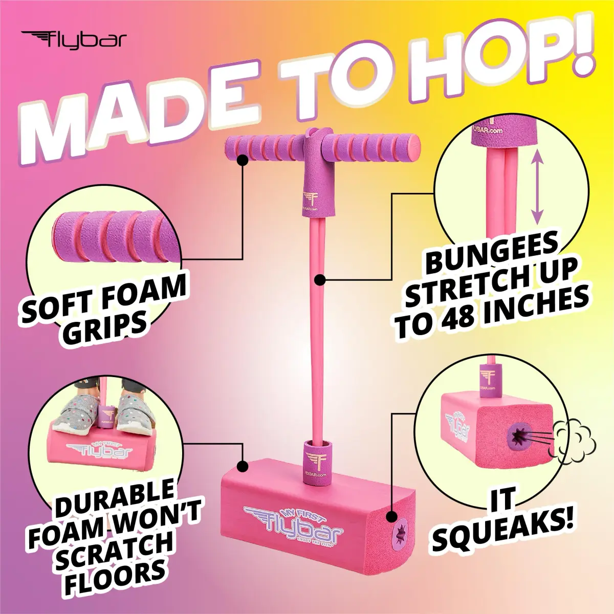 Flybar My First Foam Pogo Jumper for Kids (Pink) | ASTM-Tested Educational Toy for Ages 3+ - view 2