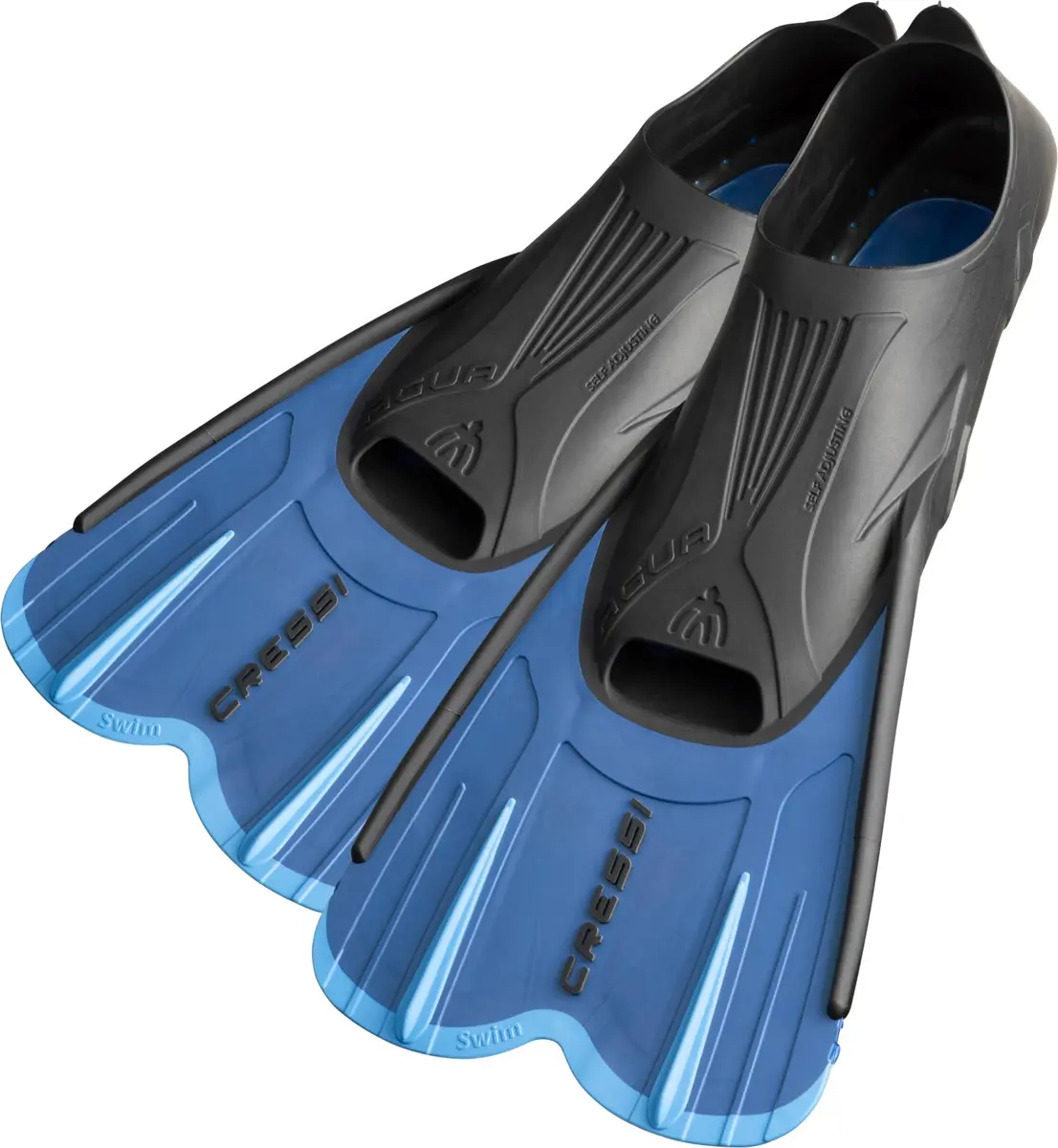 Cressi Agua Short Full Foot Pocket Fins, Blue/Azure, 41/42 | Versatile Snorkeling & Swimming Fins - view 2