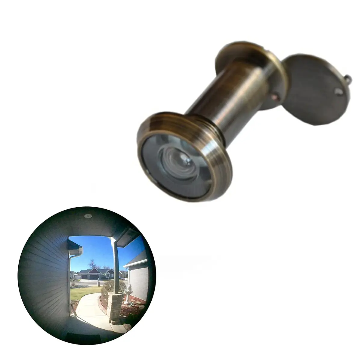 TOGU Solid Brass UL Listed Door Viewer 220-Degree View with Privacy Cover | 35mm-55mm Door Thickness - main product image