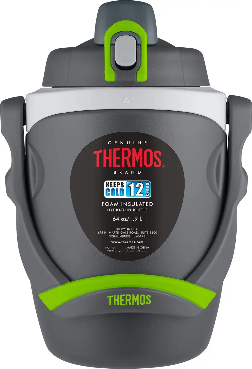 Thermos 64 oz Hydration Bottle with Flip‑Up Spout, Foam Insulation, Carry Handle & Locking Lid | Half-Gallon Water Jug for Sports & Outdoors - view 7