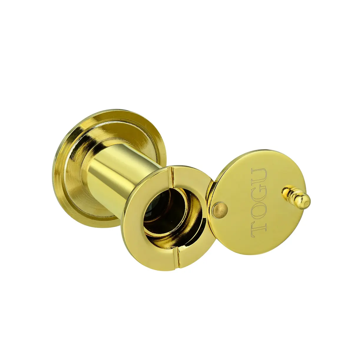 TOGU TG2814YG-PVD Gold Solid Brass Door Viewer Peephole with Privacy Cover | 220-Degree View, UL Listed - view 5