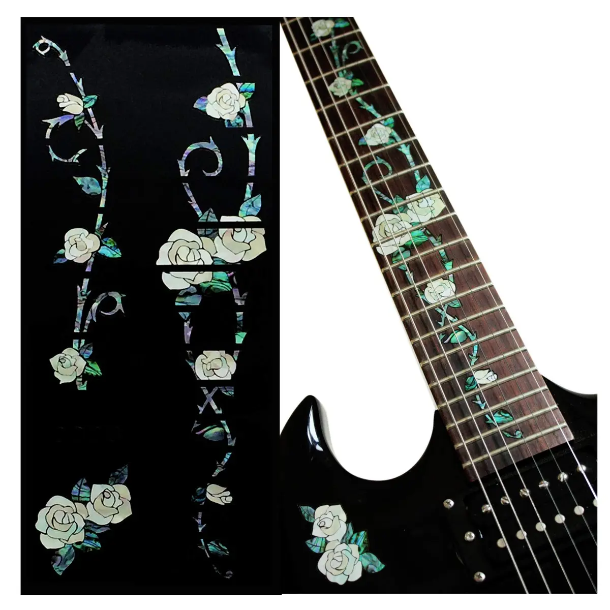 Inlaystickers Gypsy Rose Guitar Inlay Sticker | Real Shell Inlay for Acoustic & Classical Guitars - main product image