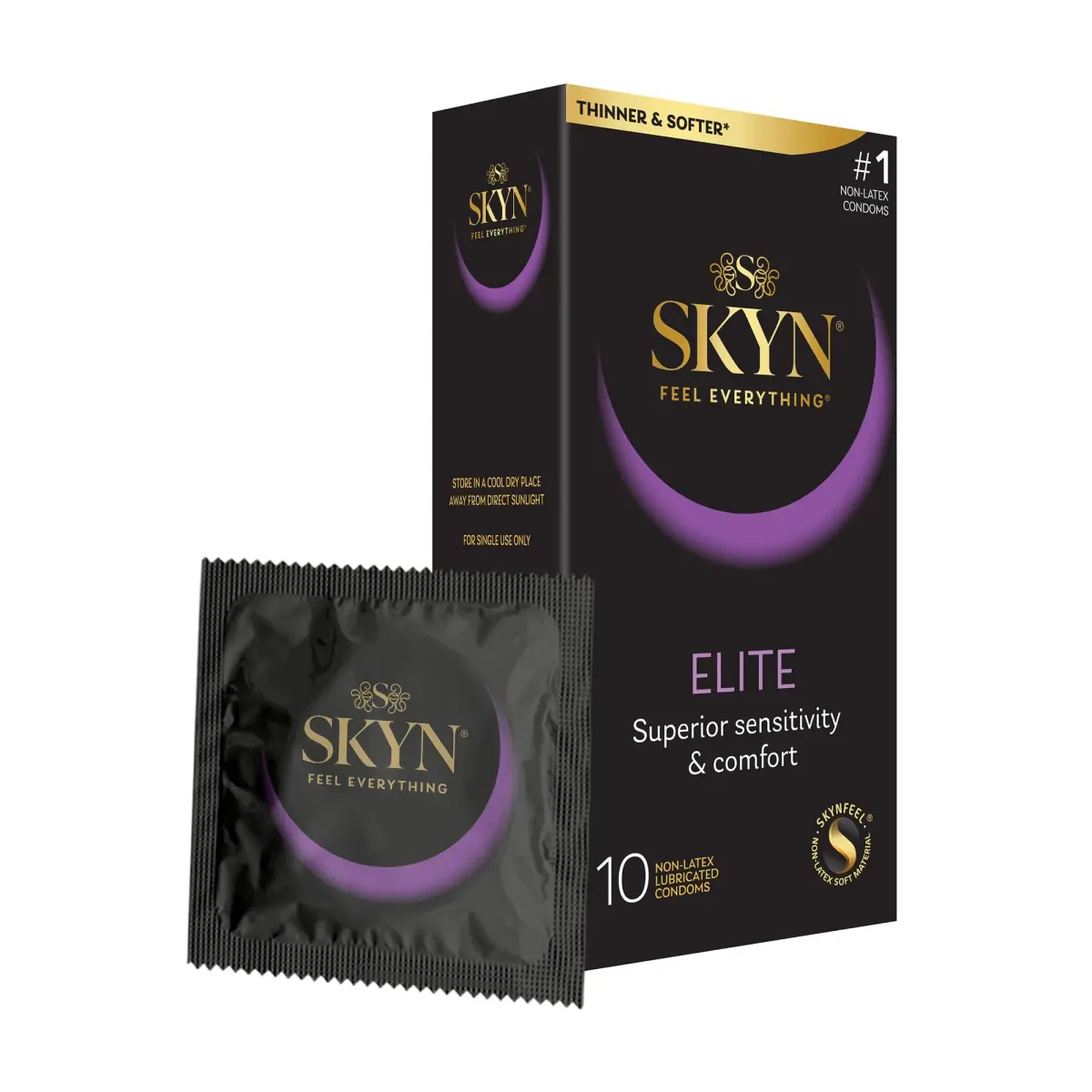 SKYN Elite Ultra-Thin Lubricated Latex-Free Condoms 10 Count (10 Count) - main product image
