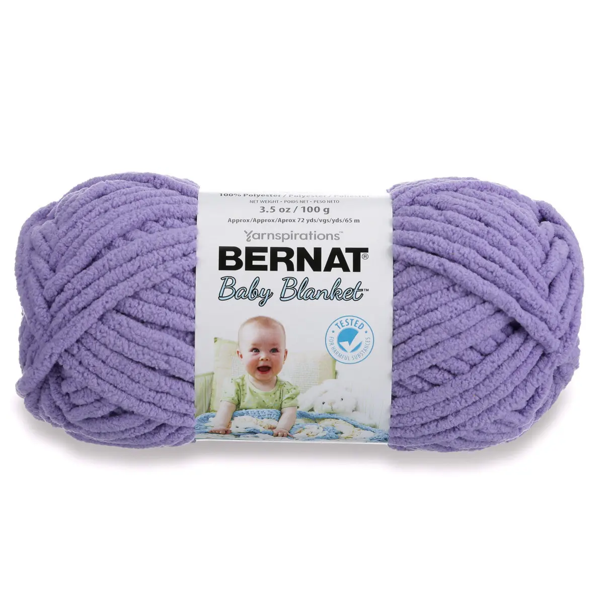 Bernat Baby Blanket Yarn Lilac Leaf Soft Chenille Style for Crochet & Knitting 100g (3.5 oz) | USA Imported - main product image