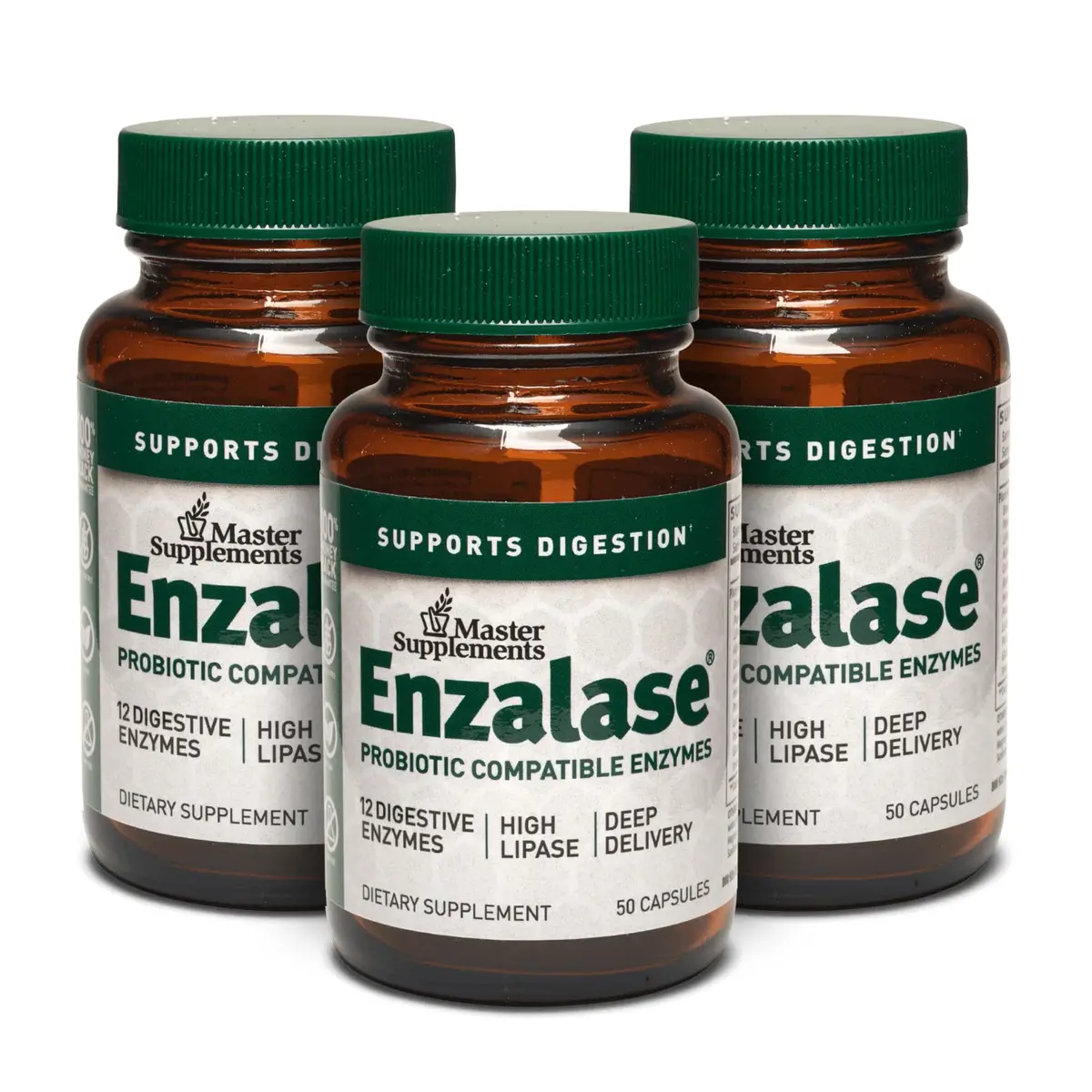 ENZALASE Probiotic Enzymes 50 Capsules | Digestive Boost & Gas Relief, Gluten Free, 150 Servings - main product image