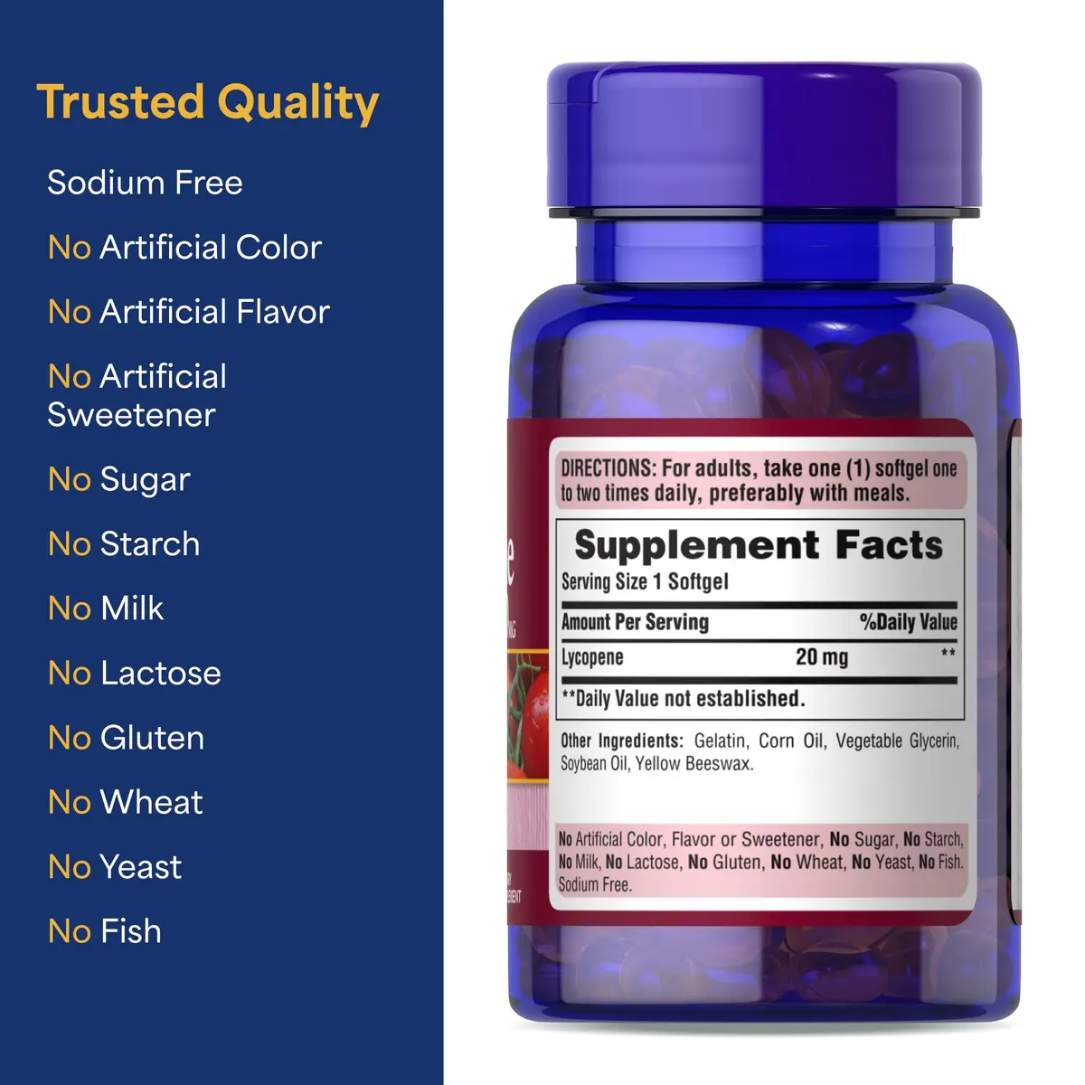 Puritan's Pride Lycopene 20mg | Powerful Antioxidant & Prostate Support (70-120 chars) - view 6