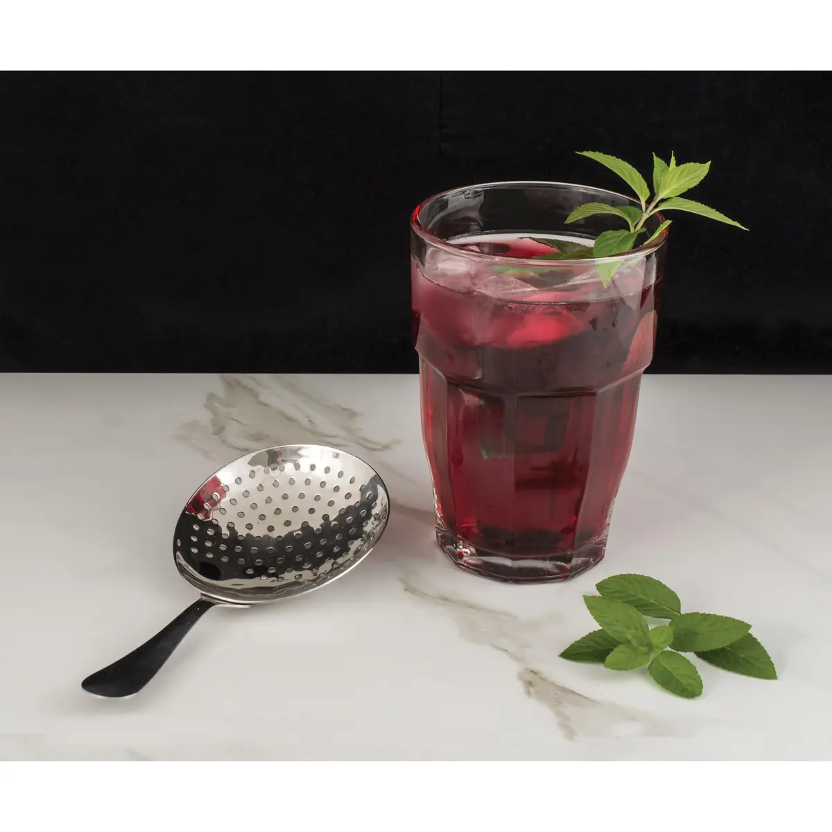 HIC Kitchen Bar Julep Bar Strainer, 18/8 Stainless Steel | Effective Cocktail Straining Tool - view 5
