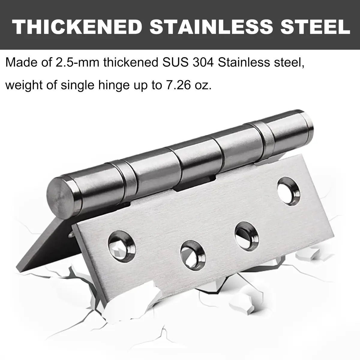 TOGU Brushed Nickel Door Hinge 4" x 3" | Heavy Duty Stainless Steel (70-120 chars) - view 5