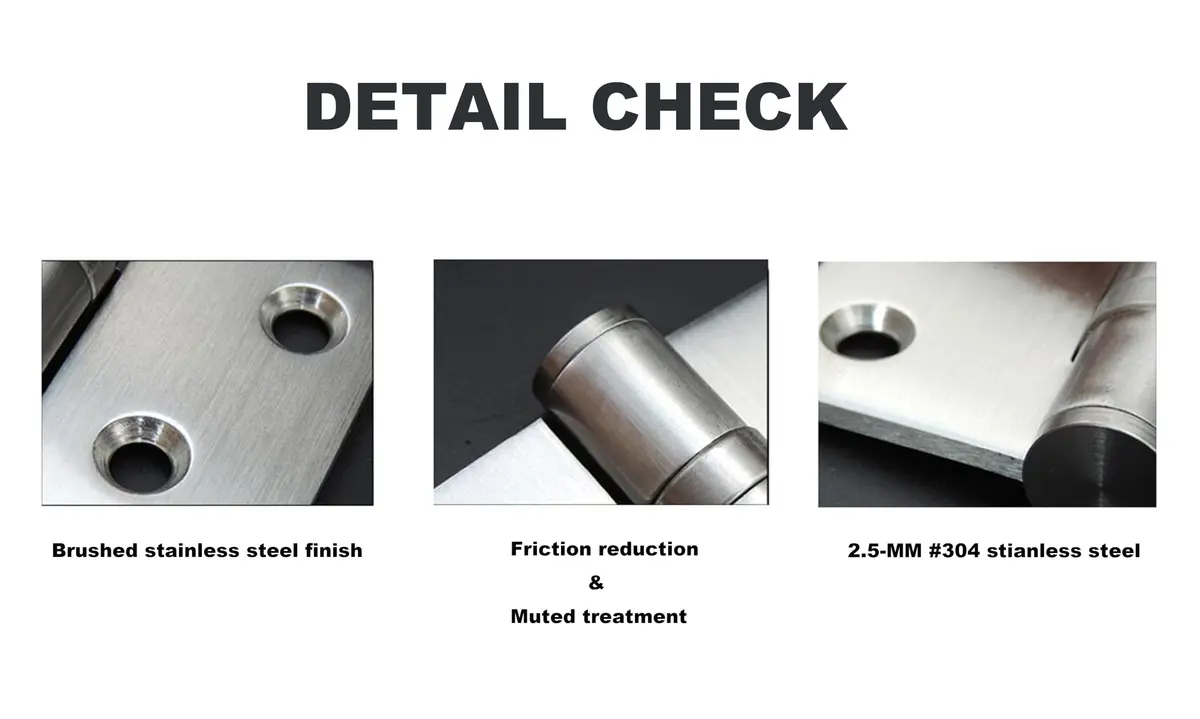 TOGU Brushed Nickel Door Hinge 4" x 3" | Heavy Duty Stainless Steel (70-120 chars) - view 6