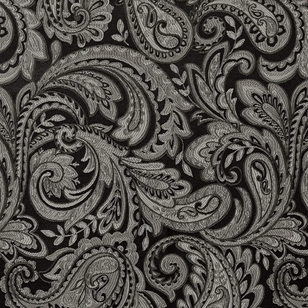 Madison Park Faux Silk Paisley Jacquard Valance, 50x18" Black | Elegant Rod Pocket Window Decor - view 4
