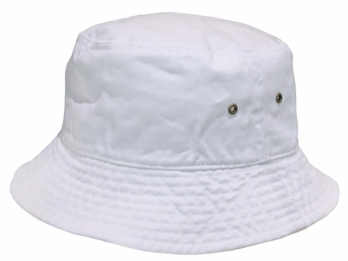 Newhattan Short Brim Visor Cotton Bucket Sun Hat White Small/Medium | Breathable UV Protection - main product image