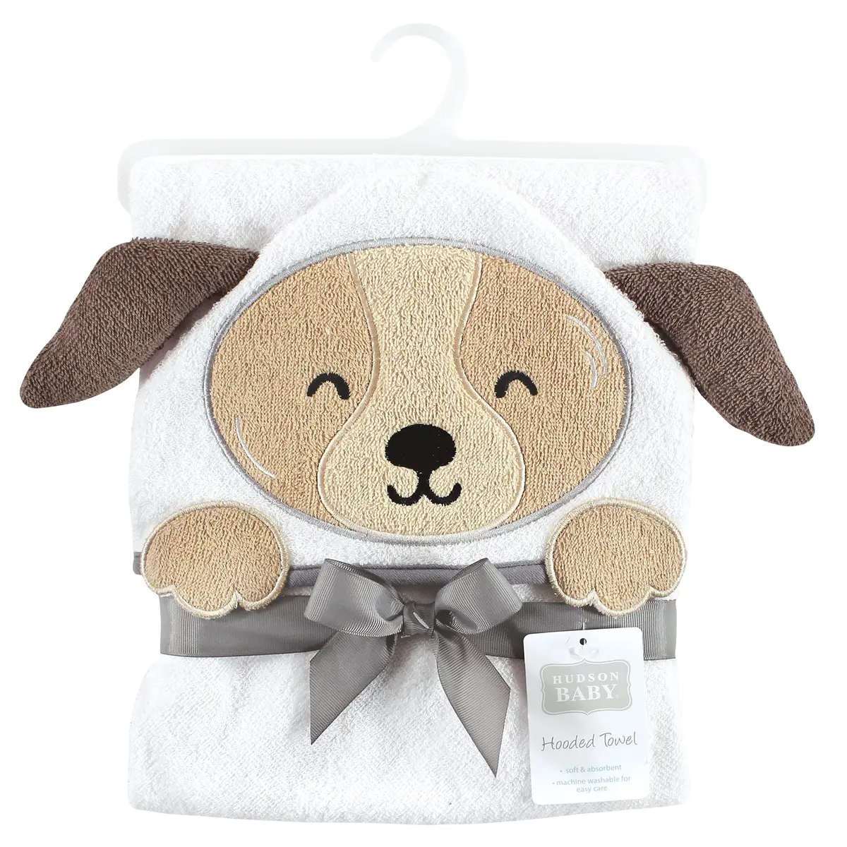 Hudson Baby Unisex Baby Cotton Animal Face Hooded Towel, Astronaut Dog | 30x30 inch, Soft & Gentle - view 2