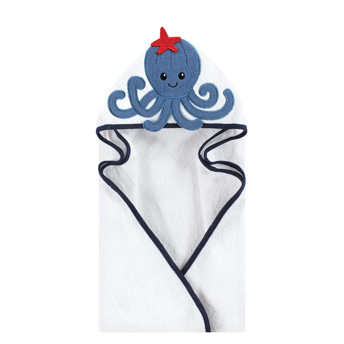 Hudson Baby Unisex Baby Cotton Animal Face Hooded Towel, Octopus | 30x30 inch, Soft & Absorbent - main product image