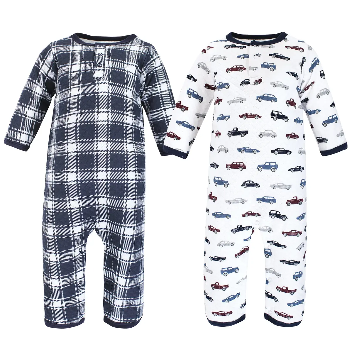 Hudson Baby Unisex Baby Premium Quilted Coveralls Cars 6-9 Months | Cozy, Durable Cotton - main product image