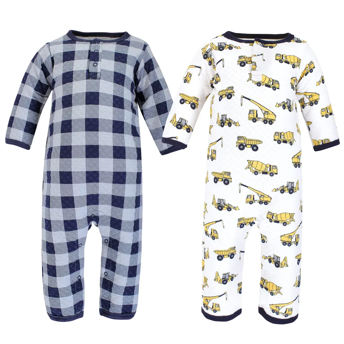 Hudson Baby Unisex Baby Premium Quilted Coveralls Construction 3-6 Months | Cozy All-Day Wear - main product image