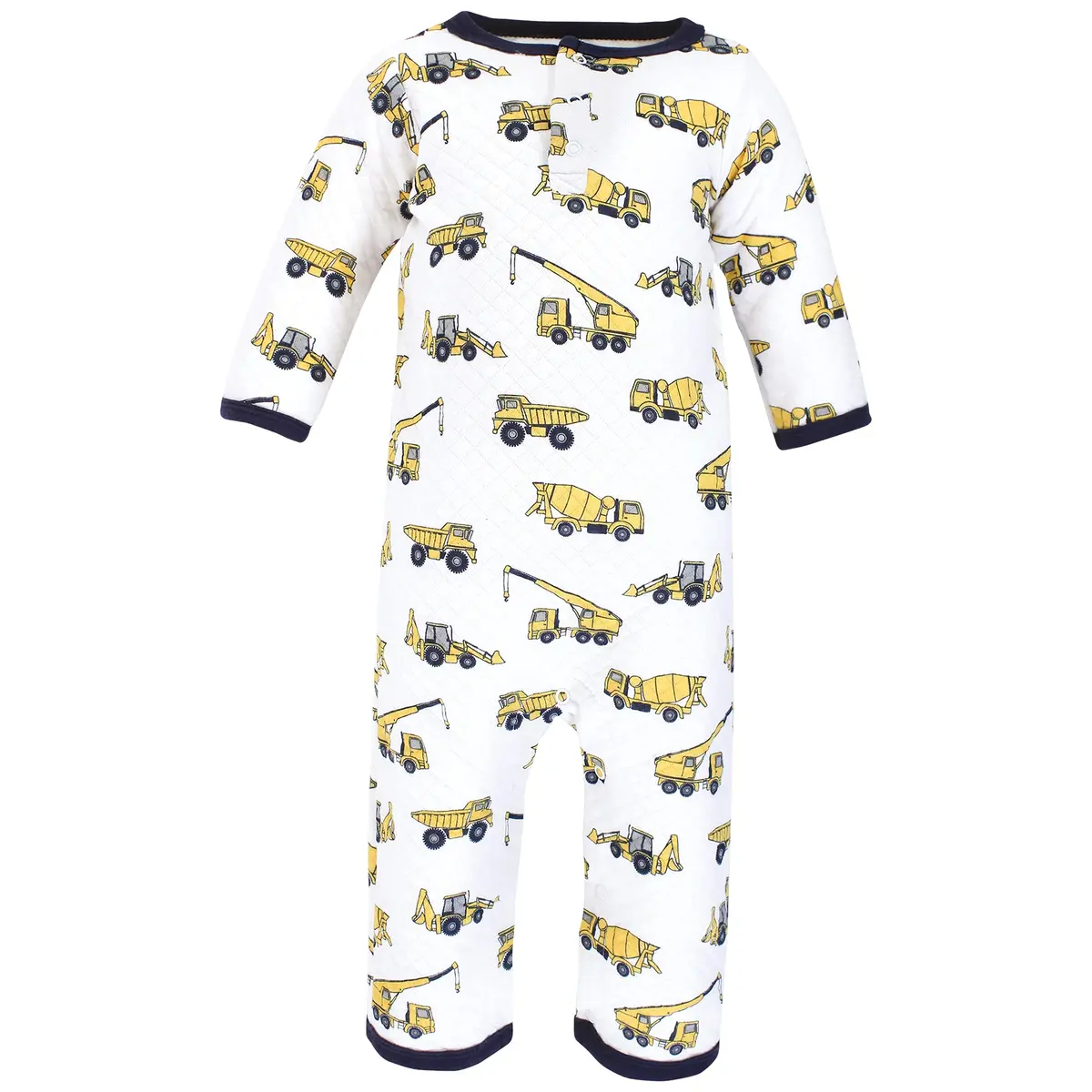 Hudson Baby Unisex Baby Premium Quilted Coveralls Construction 3-6 Months | Cozy All-Day Wear - view 3