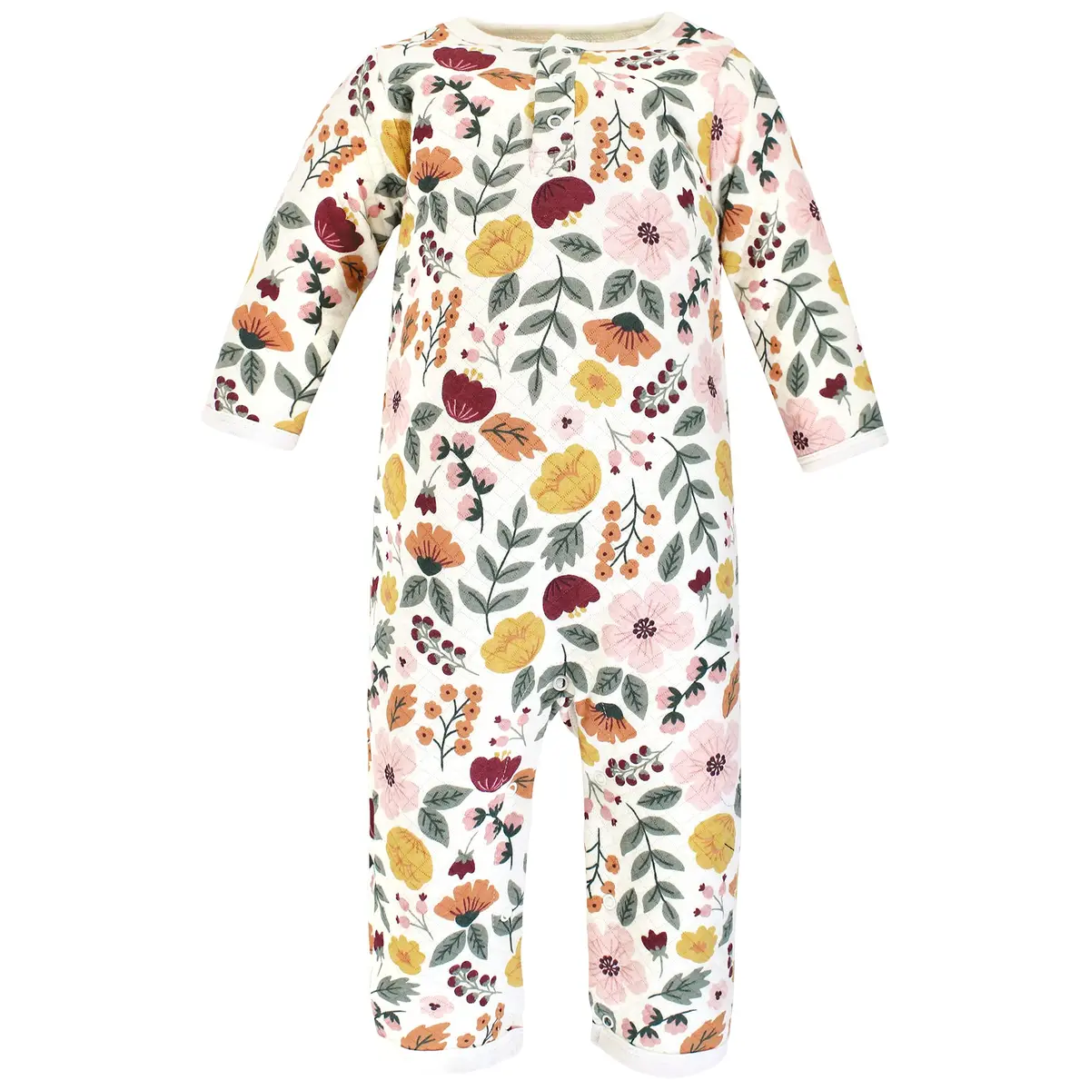Hudson Baby Unisex Baby Premium Quilted Coveralls 0-3 Months | Fall Botanical, Cozy Cotton - view 3
