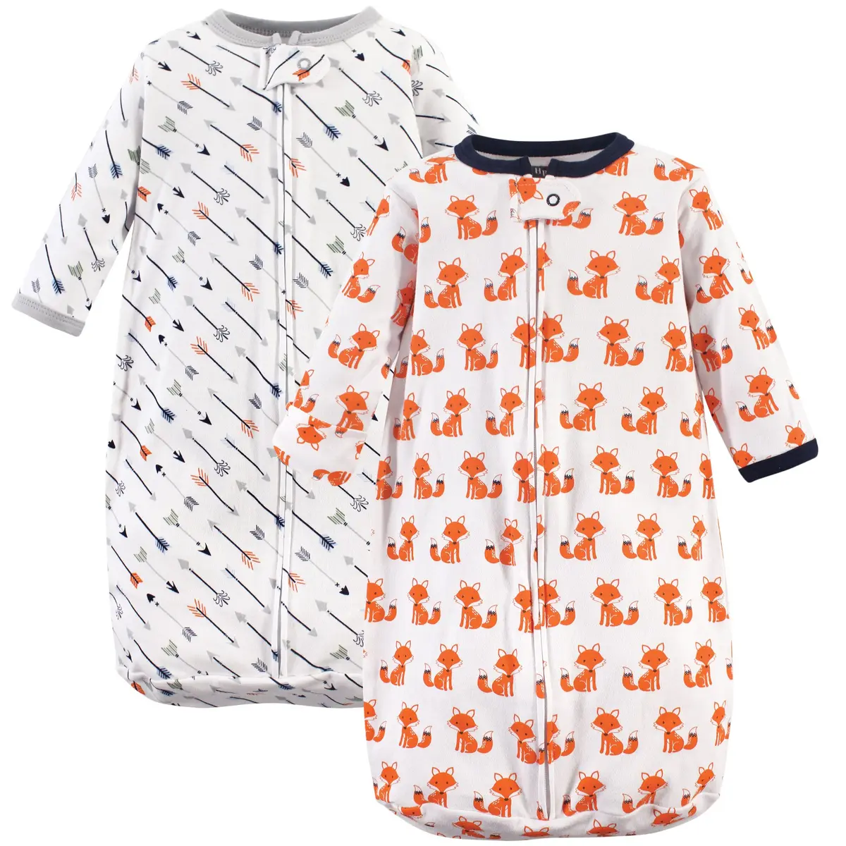 Hudson Baby Unisex Cotton Long-Sleeve Wearable Sleeping Bag Sack Blanket Foxes 3-9 Months | Safe Sleep for Infants - main product image