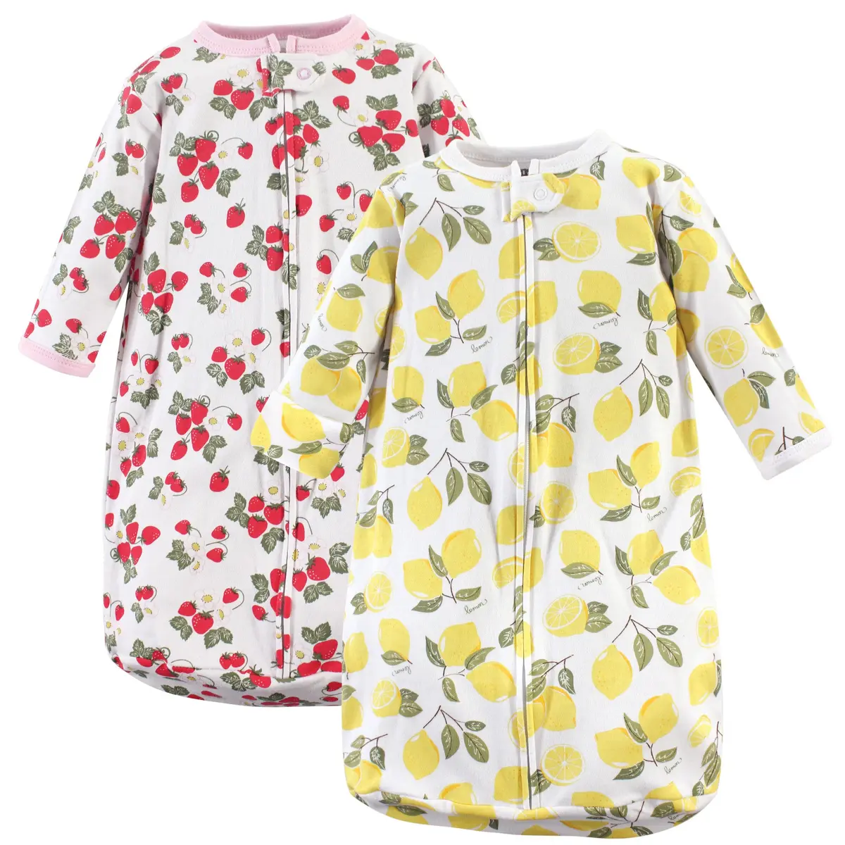 Hudson Baby Strawberry Lemon Cotton Long-Sleeve Wearable Sleep Sack | Safe Baby Sleepwear - main product image
