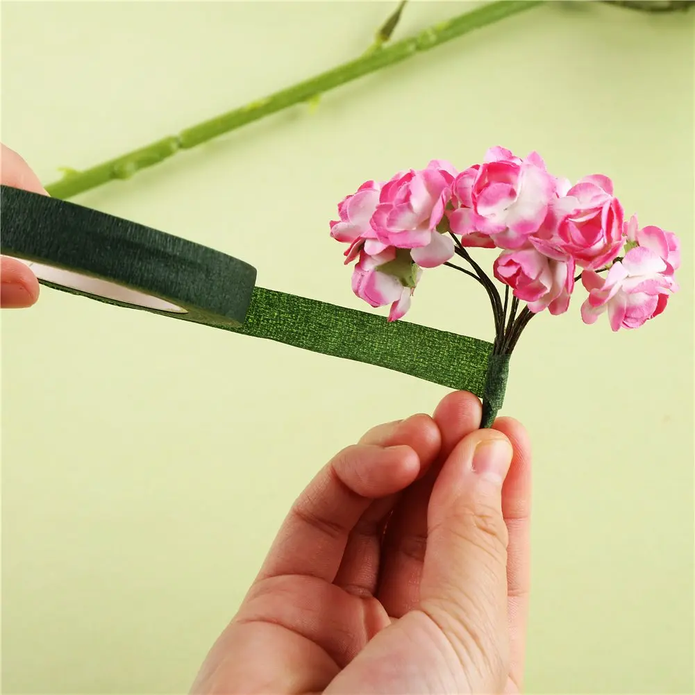 DECORA Floral Tape 1/2 inch x 30 yard | Dark Green, Self-Sealing for Floral Arranging - view 5