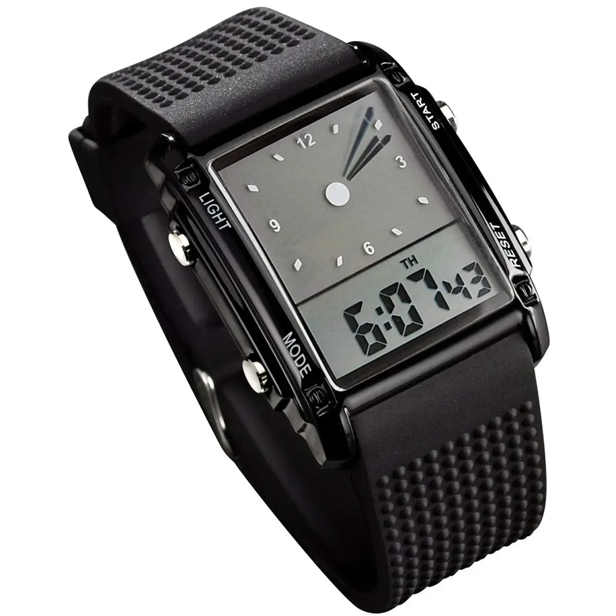 FANMIS Men's Analog Digital Sports Watch 50M LED Backlight Watch 38mm (1.5in) | Dual Time Alarm Calendar Multifunctional Stopwatch - main product image