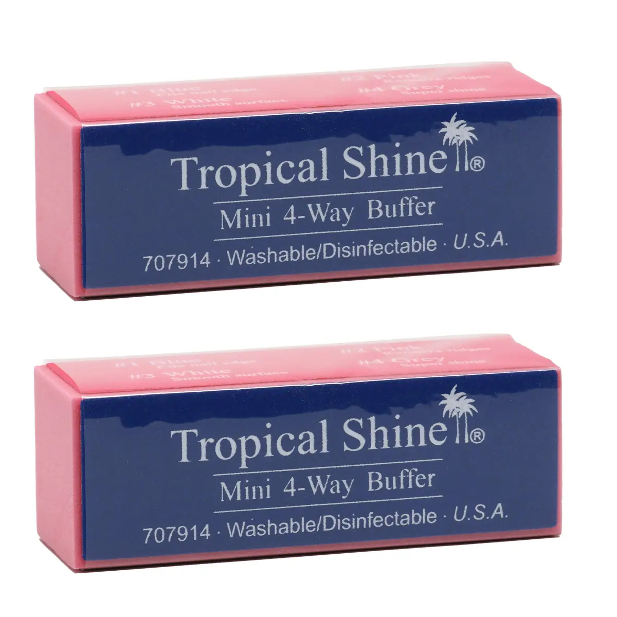 Tropical Shine Mini 4 Way Buffer Block (2 Pack) | Professional Nail Shaping, Smoothing, and Polishing Tool - main product image
