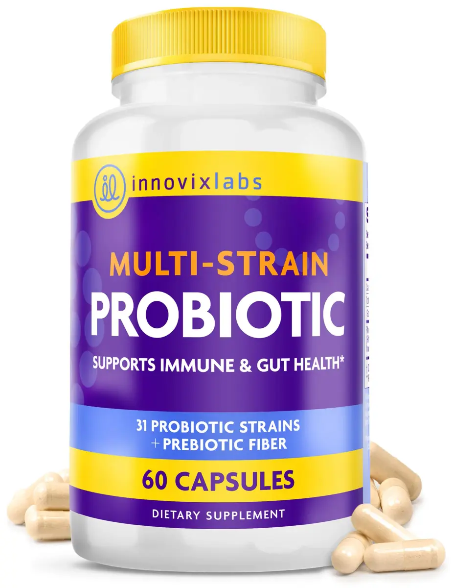 InnovixLabs Multi Strain Probiotics 50 Billion CFU | 31 Probiotic Strains + Prebiotic Fiber - main product image