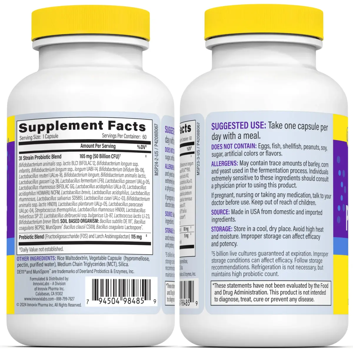 InnovixLabs Multi Strain Probiotics 50 Billion CFU | 31 Probiotic Strains + Prebiotic Fiber - view 8