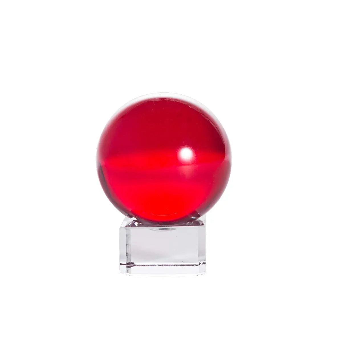 LONGWIN 40mm (1.6 inch) Solid Fengshui Crystal Ball | Red, Lead-Free, Meditation & Decor - main product image