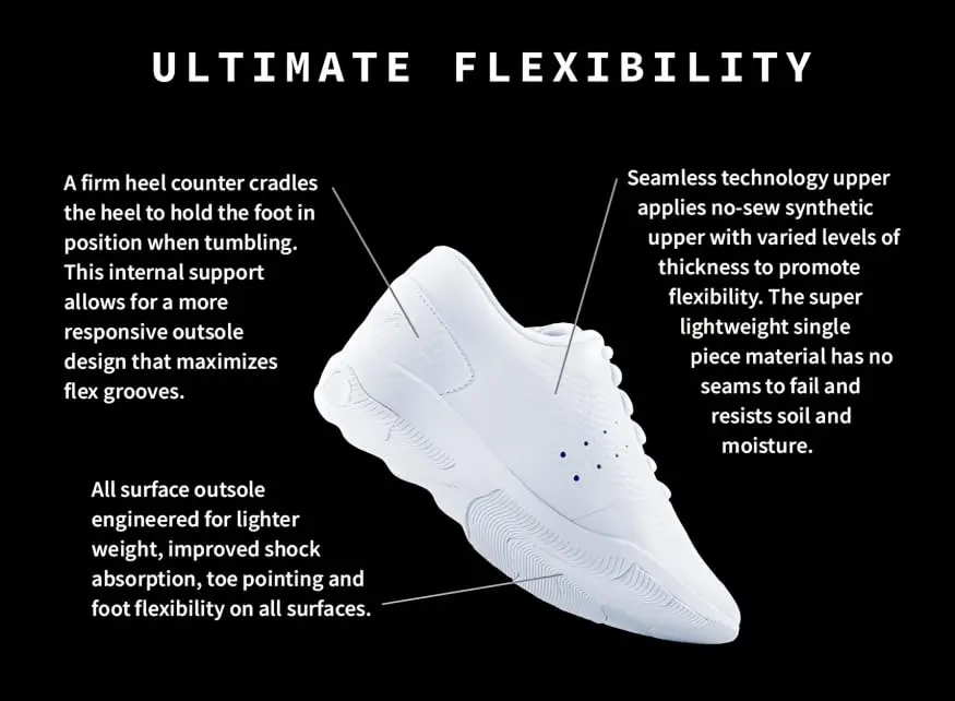 Kaepa Cheerful White Cheer Shoes for Women, Size 6 | 120 Color Combinations for Cheerleading - view 10