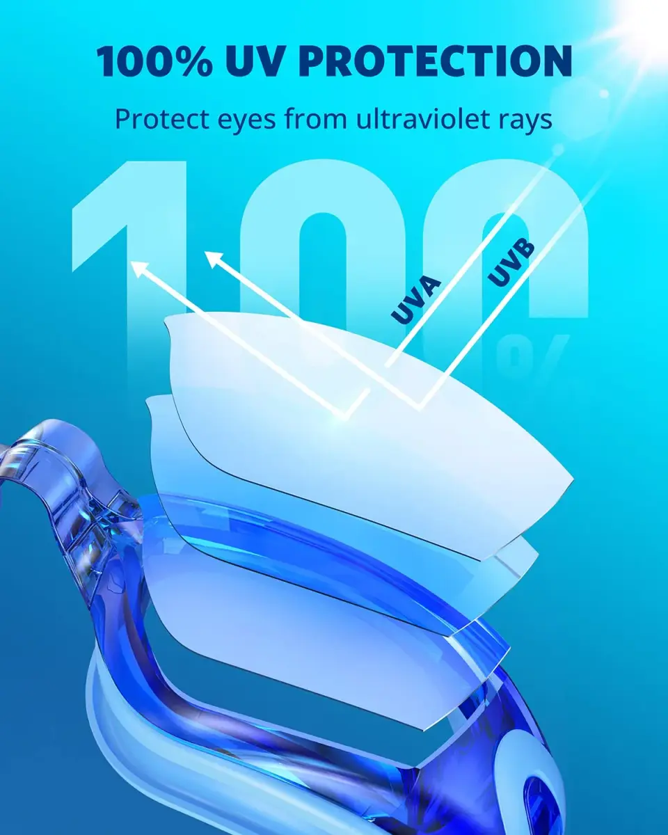 Aegend Swim Goggles, No Leaking Full Protection Adult Youth | 180° Panoramic Clear View - view 3