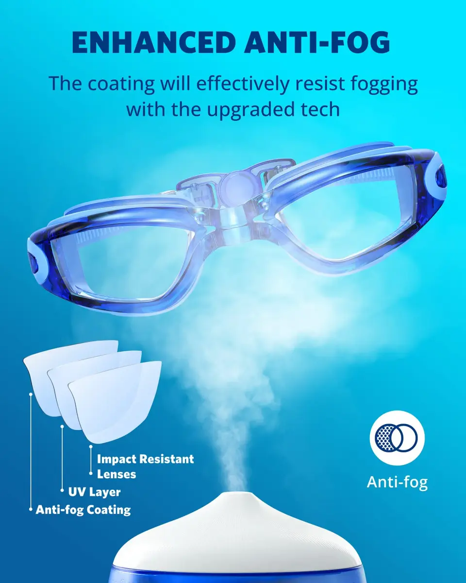 Aegend Swim Goggles, No Leaking Full Protection Adult Youth | 180° Panoramic Clear View - view 4