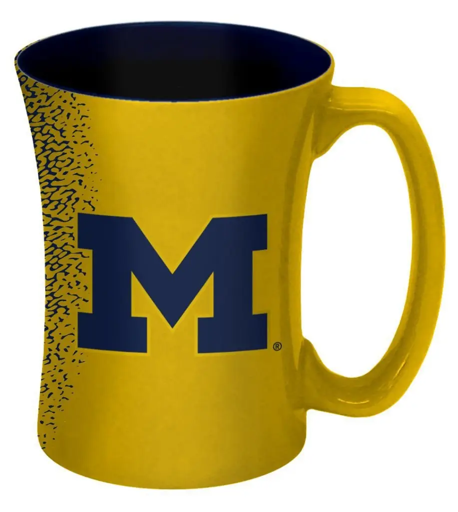 Boelter Brands NCAA Michigan Wolverines Mocha Mug 14oz Yellow | Unique Sculpted Design - main product image