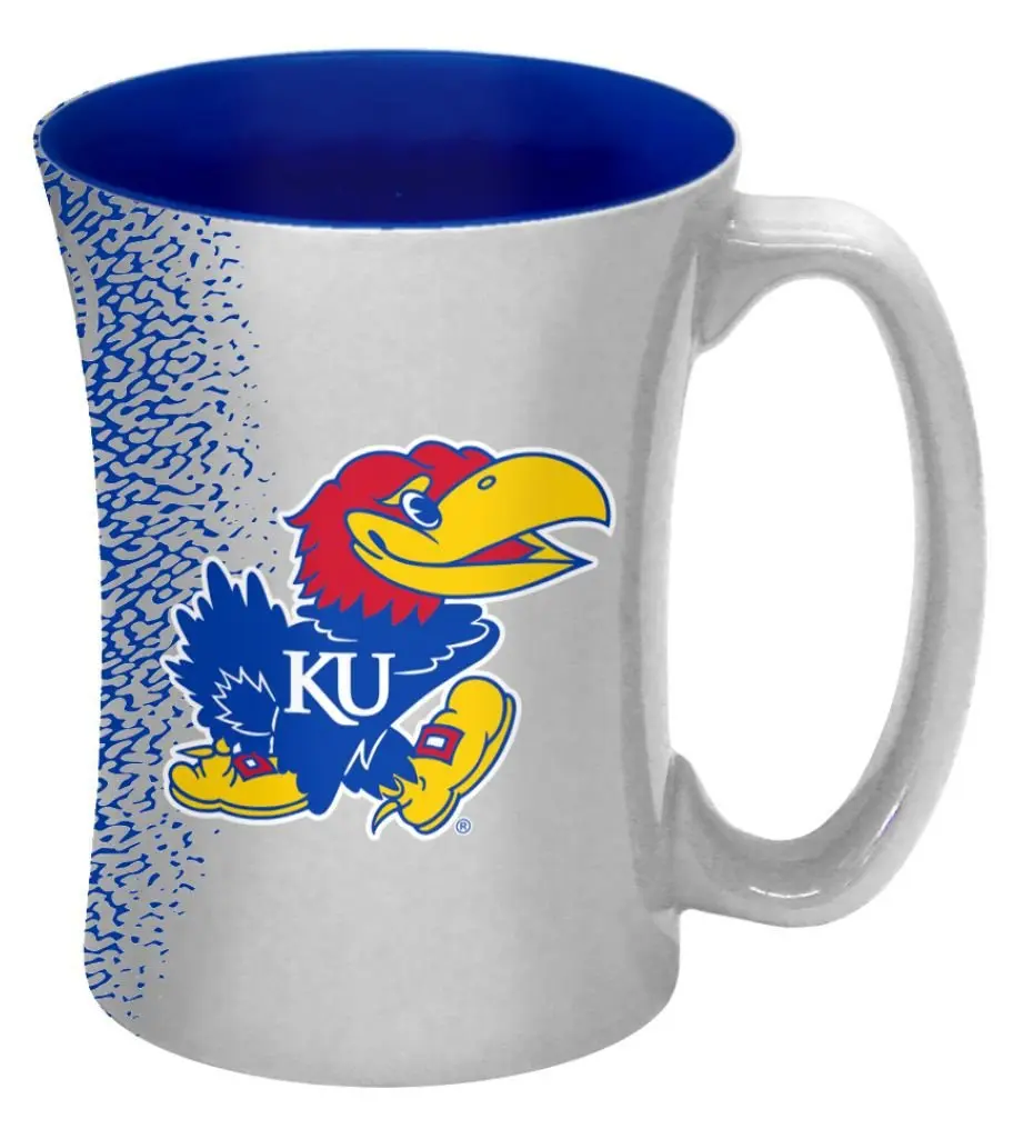 Boelter Brands NCAA Kansas Jayhawks Mocha Mug 14-ounce | Colorful splatter design, microwave & dishwasher safe - main product image