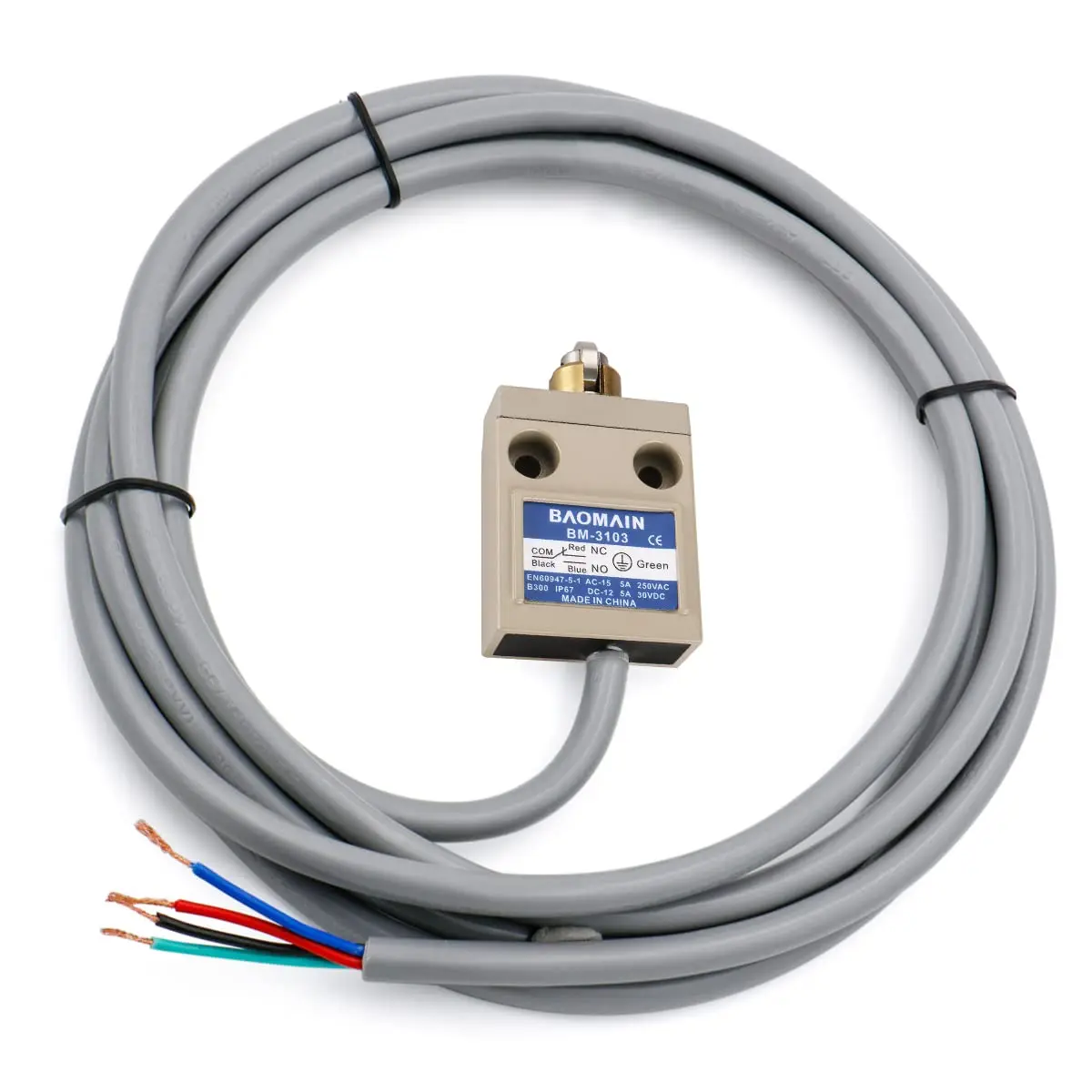 Baomain Limit Switch BM-3103 Cross Roller Plunger SPDT 5A IP67 | Heavy-Duty Industrial Control - main product image
